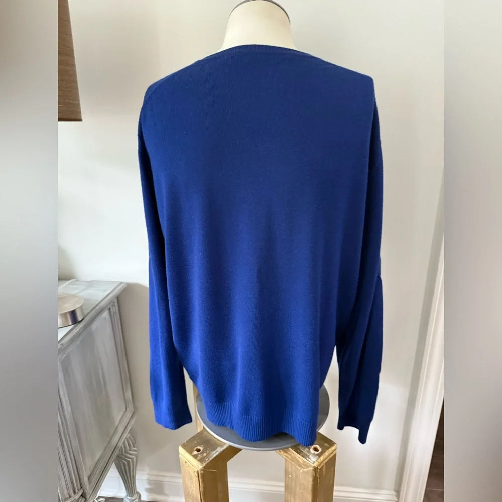 Bobby Jones Royal Blue Merino Wool V-Neck Sweater Size X-Large